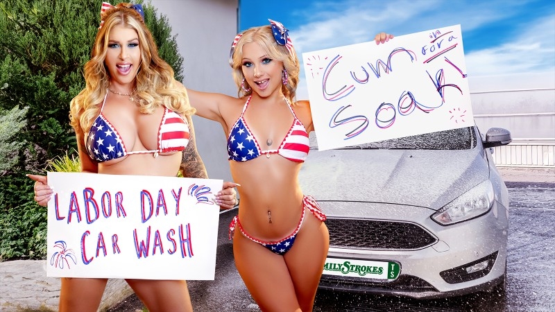 Lolly dames, venus rivers (car wash duo shake tits and score big)